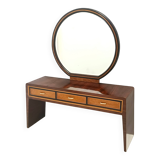 Ebonized Walnut and Birch Vanity Table / Console with Mirror ascr. to Buffa