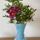Vintage blue lichy glass vase