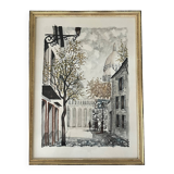 Charming watercolor, framed - Sacré-Coeur, Montmartre, Paris