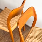 Set of 6 #71 teak chairs by Niels O. Møller, JL. Moller Mid Century