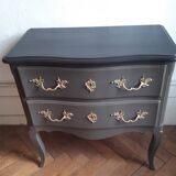 Commode patiné style Louis XV 2 tiroirs