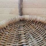 Large vintage basket braided wicker
