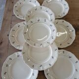 9 assiettes plates anciennes Digoin Sarreguemines