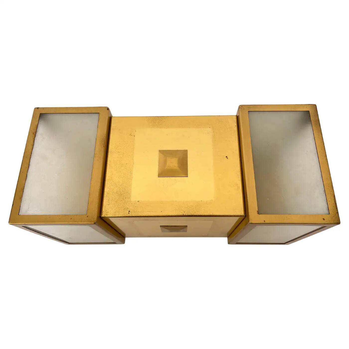 Applique murale ou plafonnier XXL en laiton, design années 1980 / Tchécoslovaquie