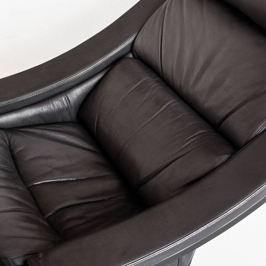 Kroken armchair + pouf designed by Ake Fribytter, published by Roche Bobois. France, 2000s.