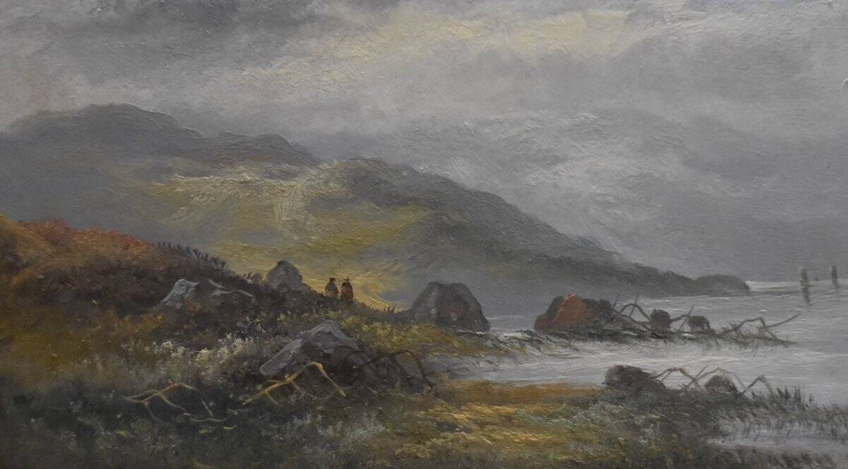 French school, late 19th century Coastal landscape, oil on paper