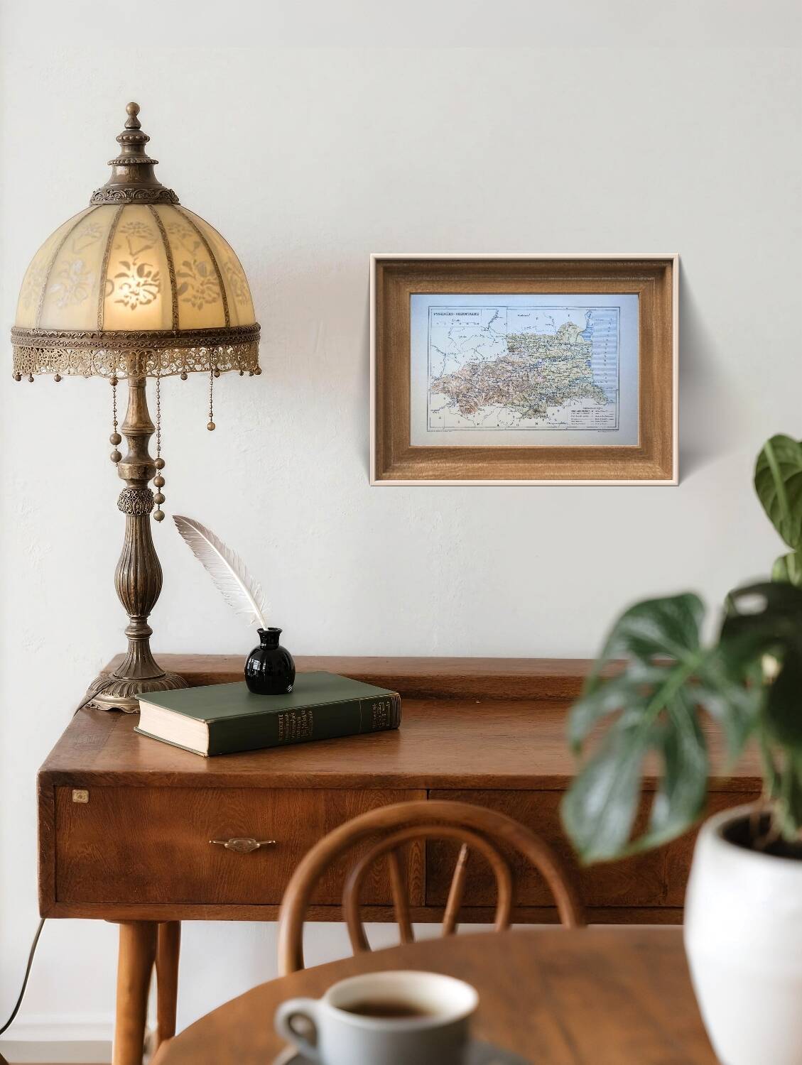 Map of Pyrénées-Orientales, 1889. Authentic Vintage.