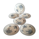 Series of 6 dessert plates in Sarreguemines earthenware model Flore style