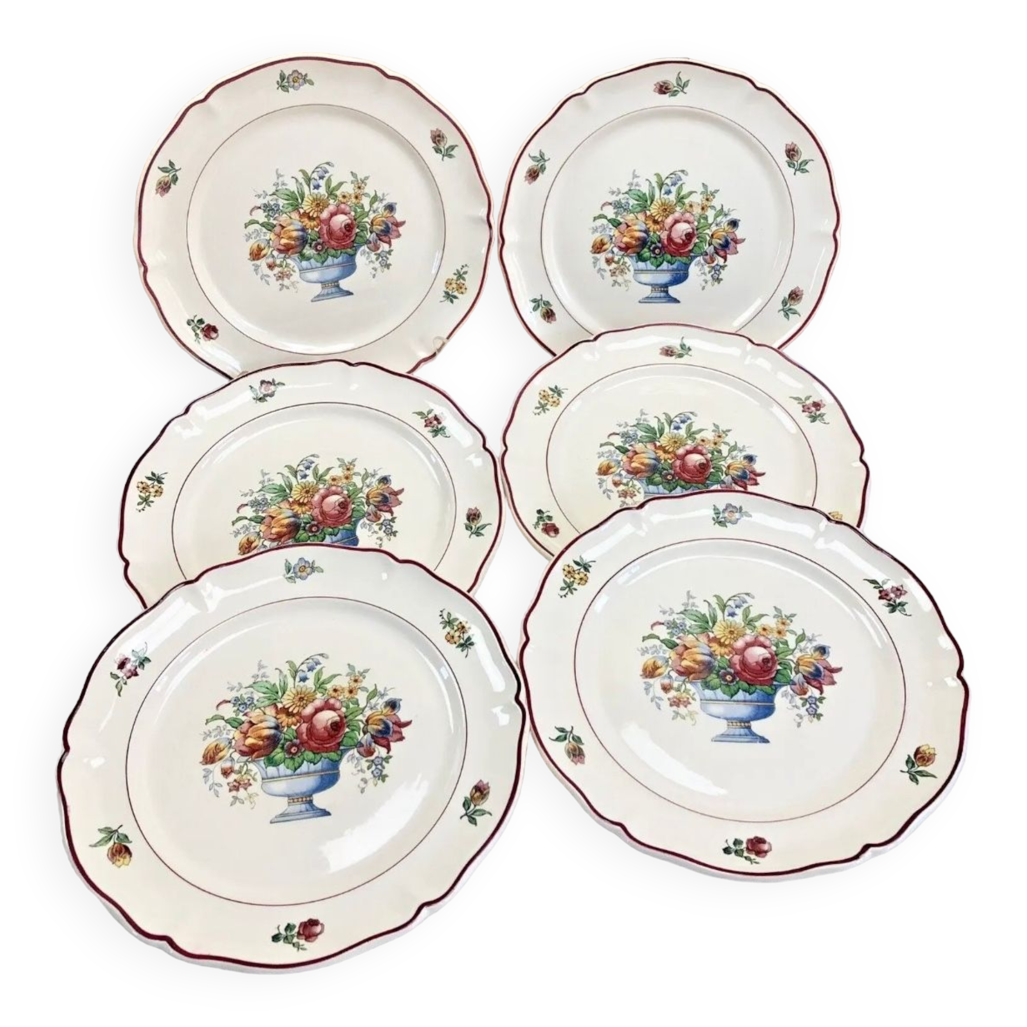 6 old flat plates model Floralia Villeroy & Boch