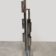 Lampe de sol en métal chromé au design vintage italien des années 1970
