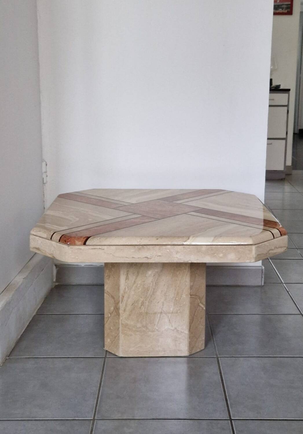 Travertine coffee table
