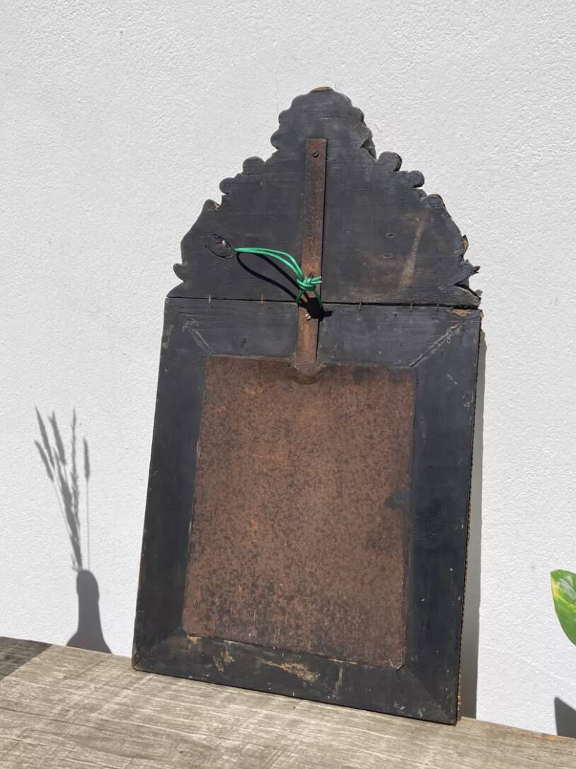 Golden mirror with 19th century embossed brass beads