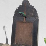 Golden mirror with 19th century embossed brass beads