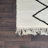 Carpet berbere Beni Ouarain black diamonds  100 X 160 cm