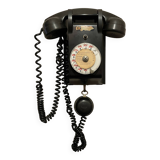 Old Ericsson wall telephone in black bakelite