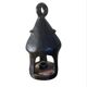 Black ceramic candle holder signed – handcrafted piece