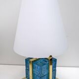 Pair of Contemporary Murano Glass and Brass Table Lamps