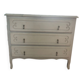 Commode blanche trois tiroirs