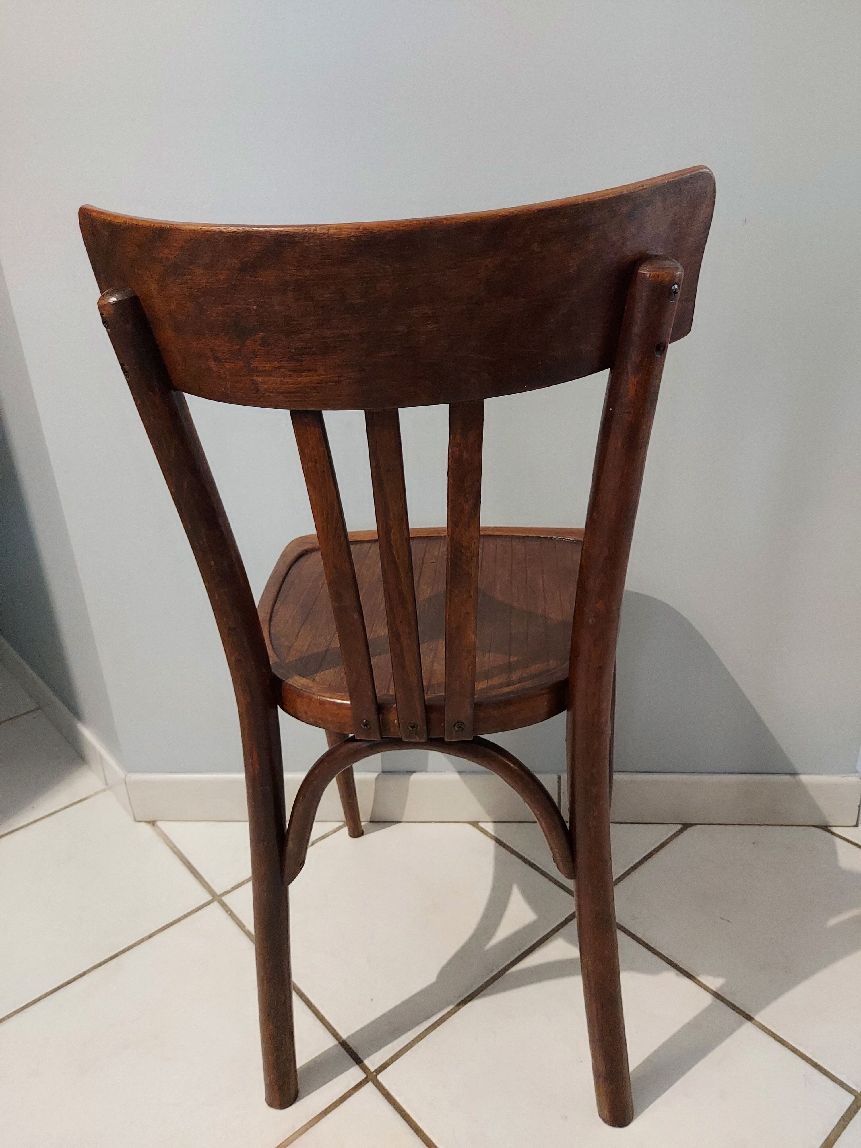 Suite of 6 baumann vintage bistrot chairs 1960s