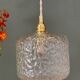 Suspension globe vintage en verre transparent