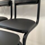 Series of 6 tubular and leatherette stools, 70s- 80s