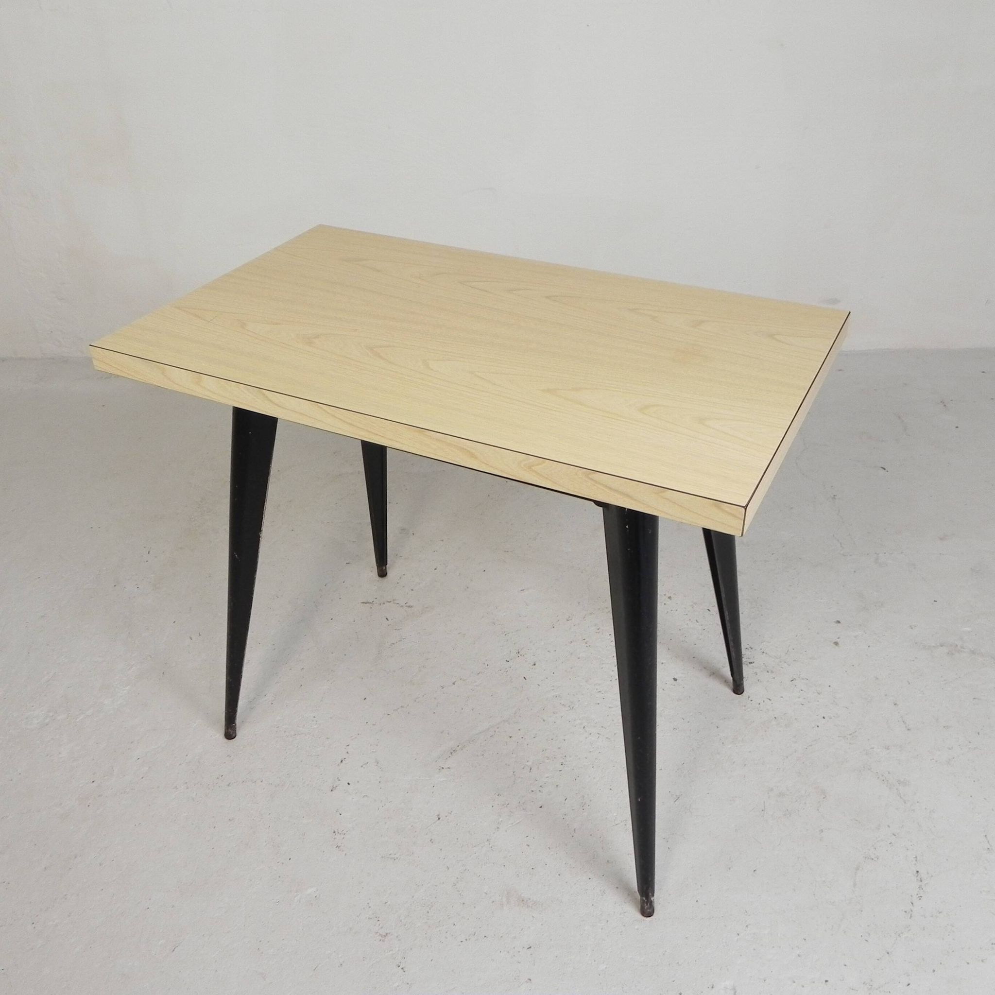 Bistro table Henri Julien, model Tolix T55 with a Formica top, 1950s.