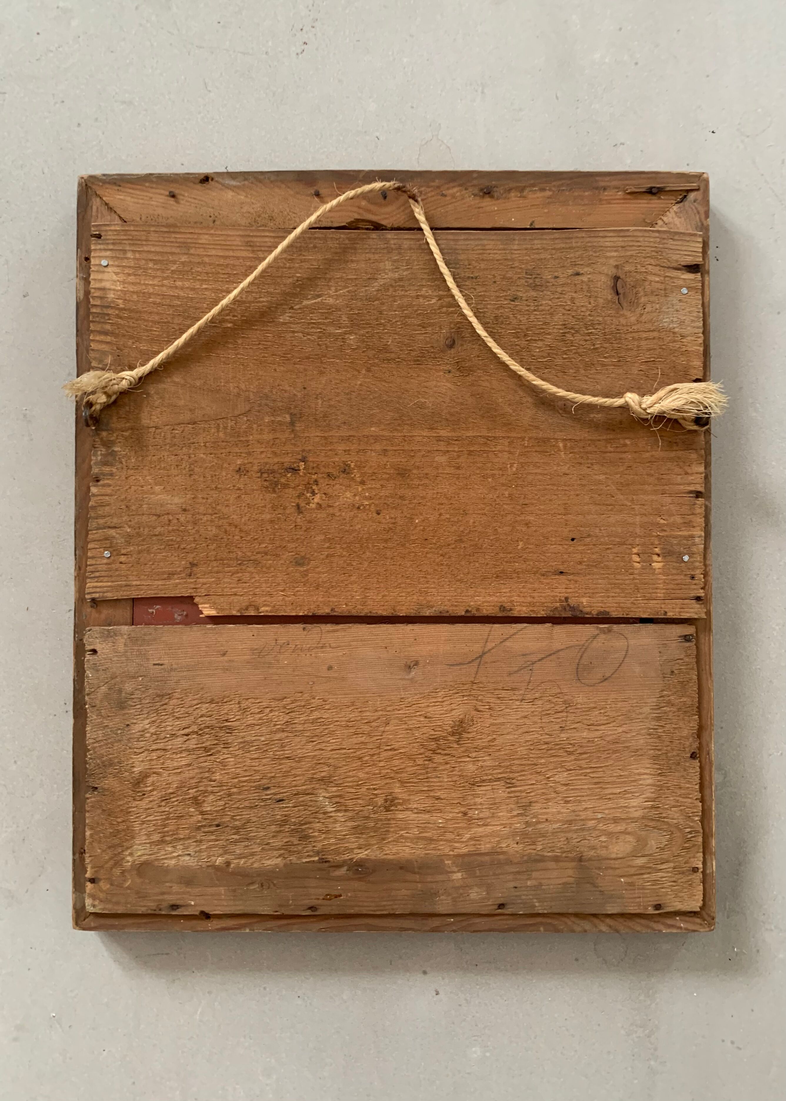 Old stitched golden mirror