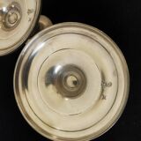 Pair of pewter candlesticks