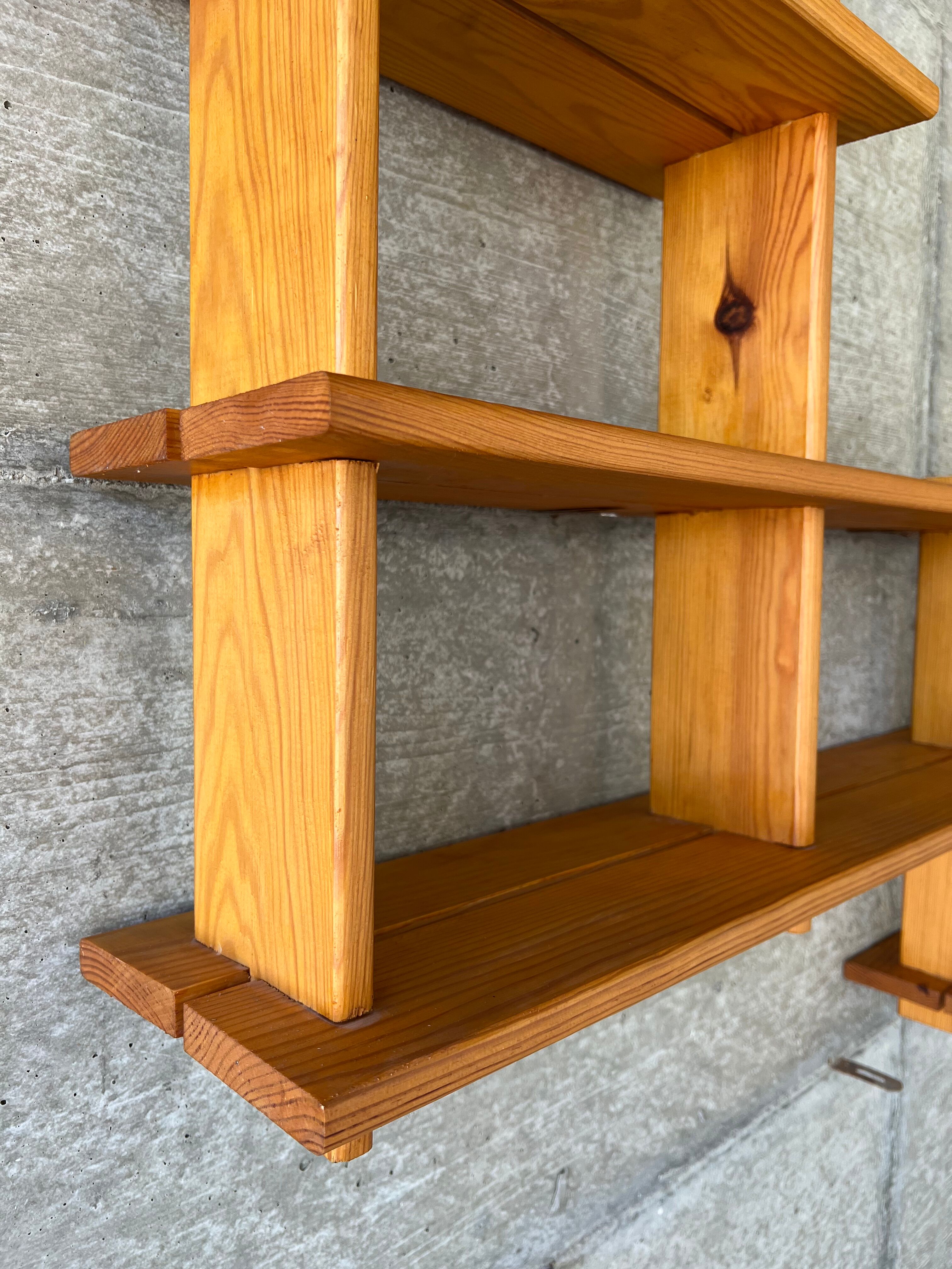 Modernist pine shelf bookcase Regain