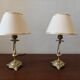 Pair of lamps in solid gold-plated brass