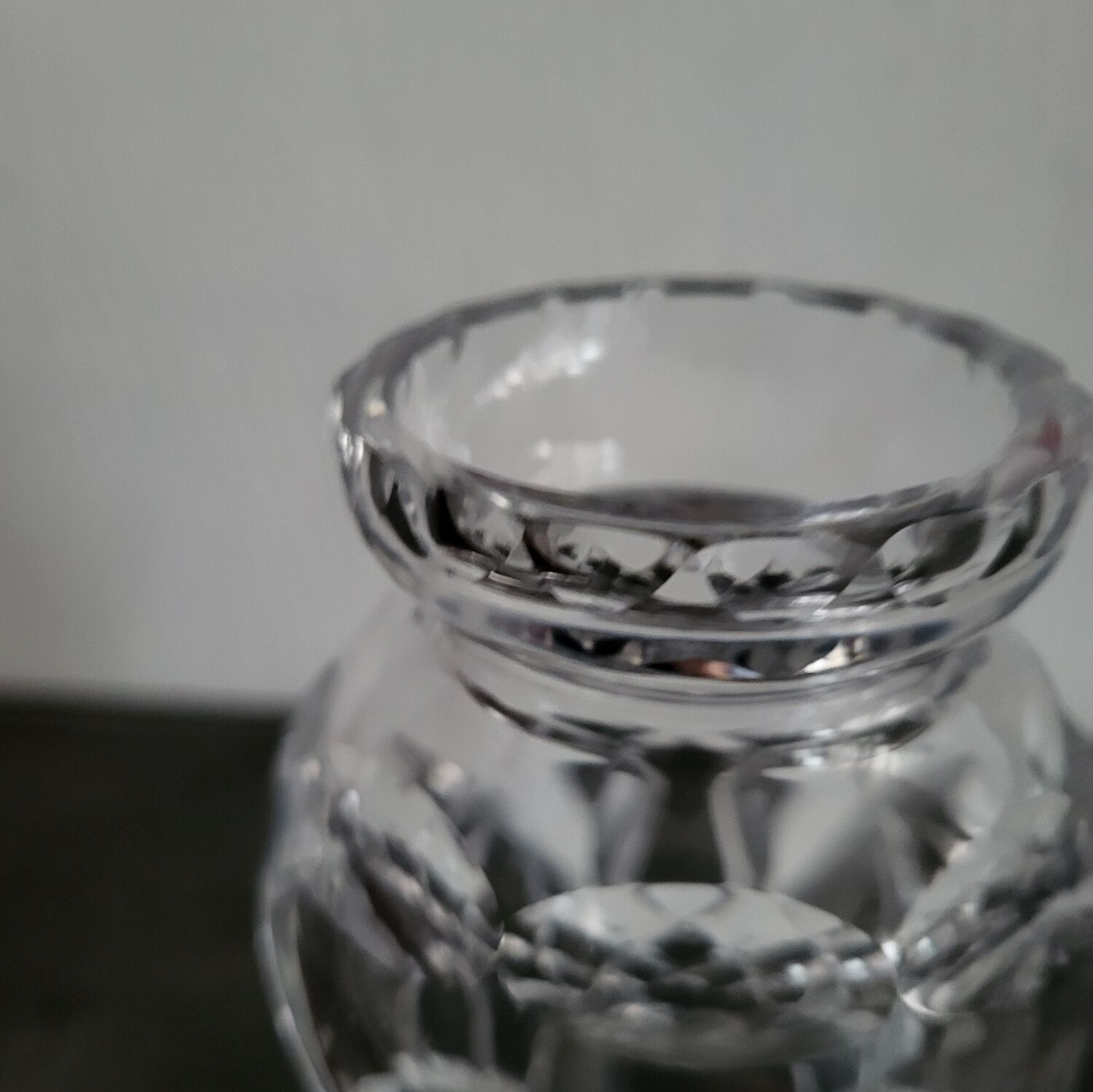 Vintage Bohemian crystal vase in excellent condition.