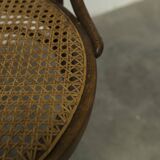 1920s curved wooden cane bistro chair