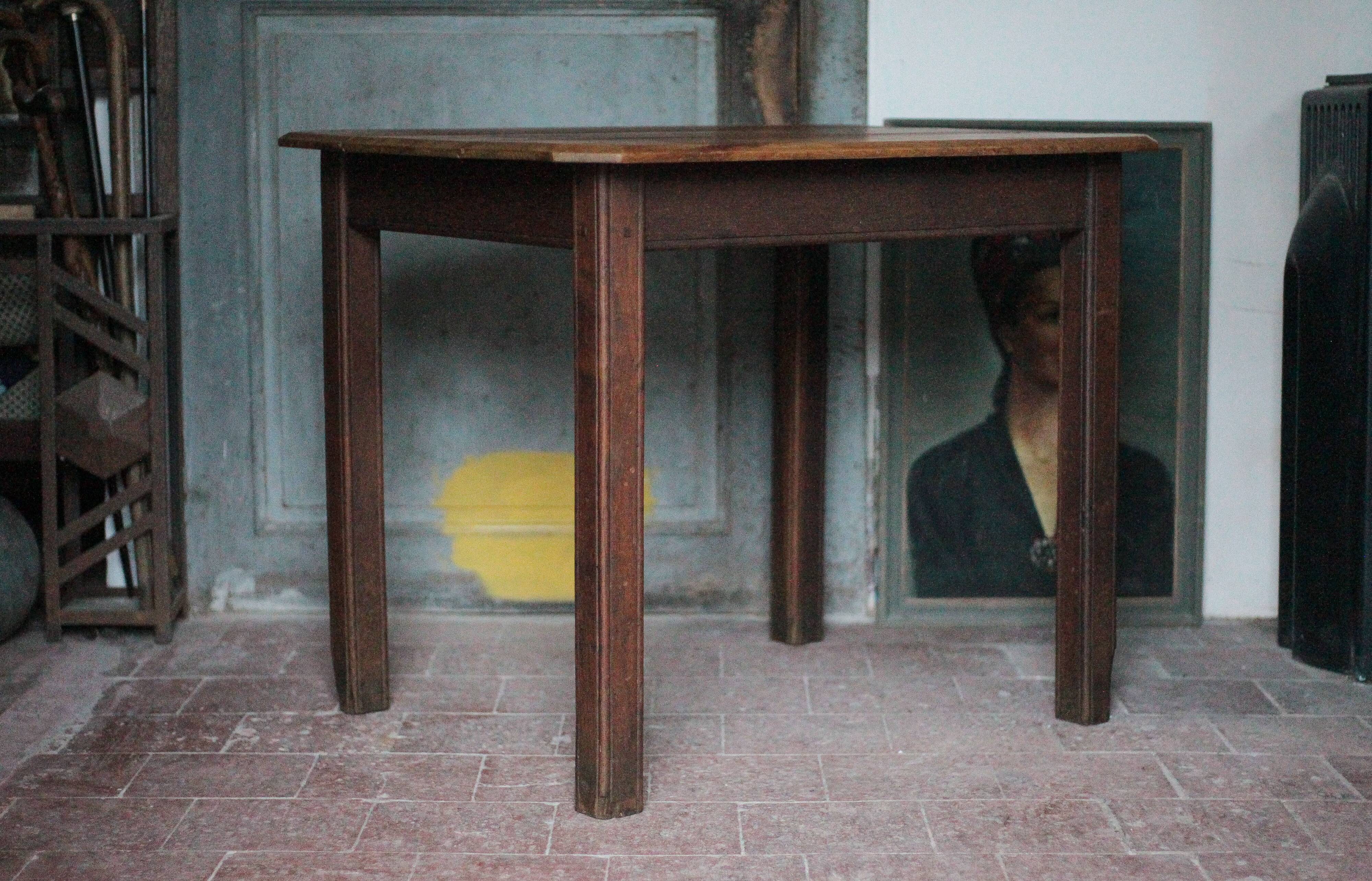 Wooden table with 1 drawer, coffee table, kitchen table, vintage wooden table.