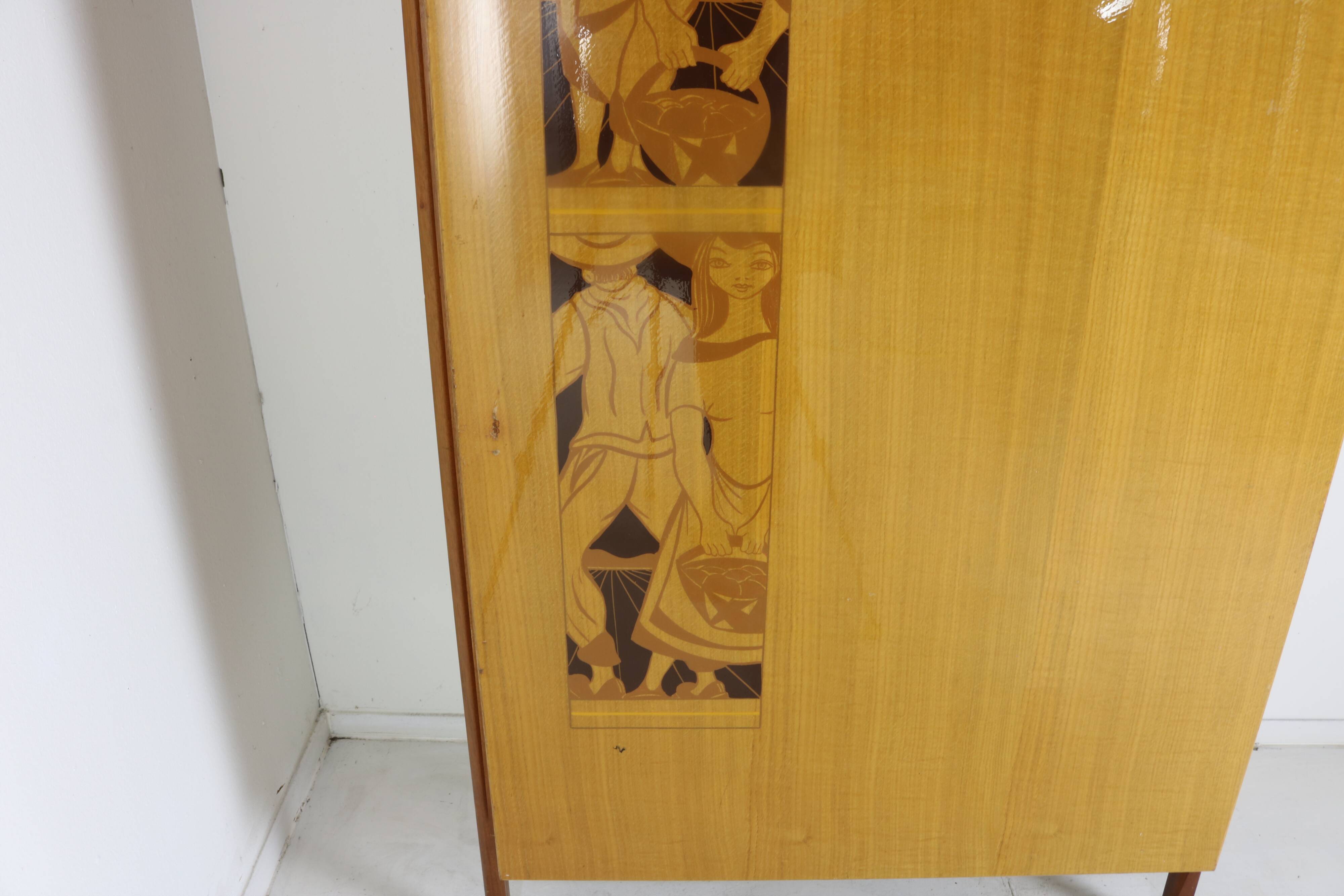 Ingenious sixties wall bed cabinet by C. Princic Gorizia Italy