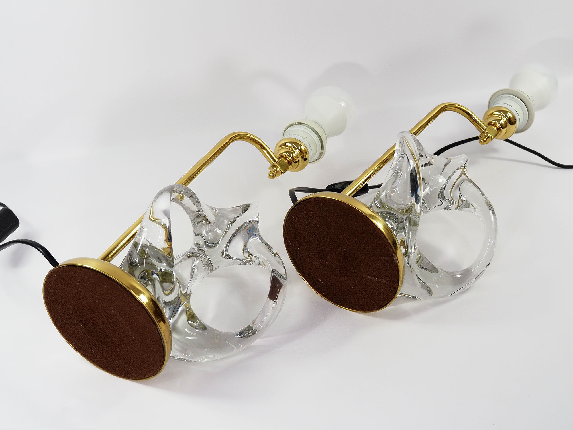 Vintage french crystal and brass lamps