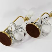 Vintage french crystal and brass lamps