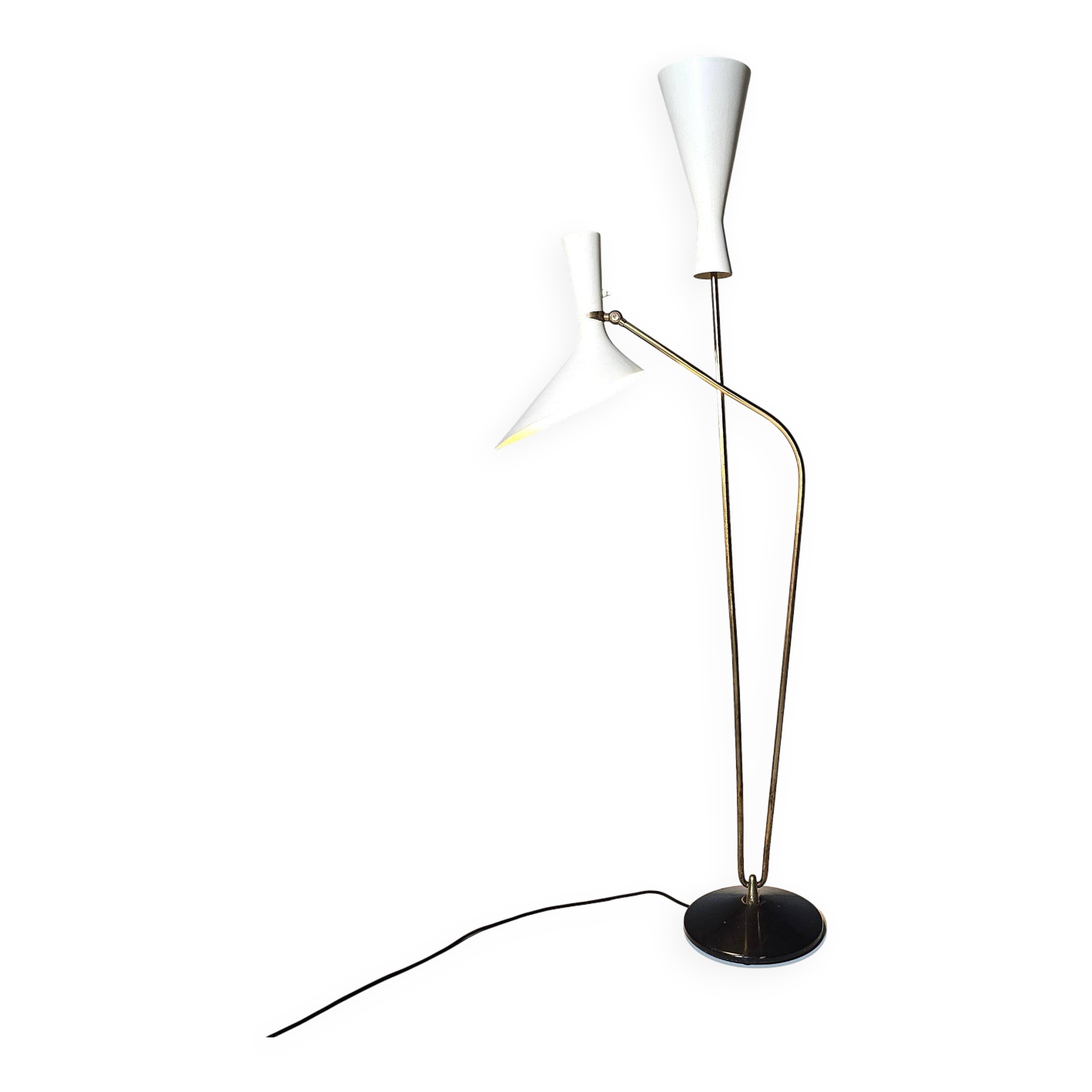 Carl Moore brass floor lamp for BAG Turgi, 1950s