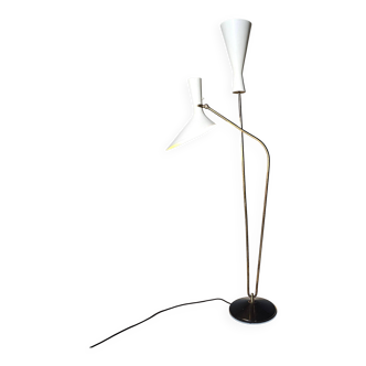 Carl Moore brass floor lamp for BAG Turgi, 1950s