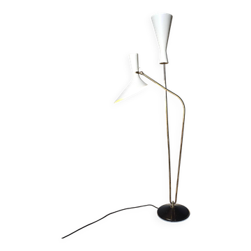 Carl Moore brass floor lamp for BAG Turgi, 1950s