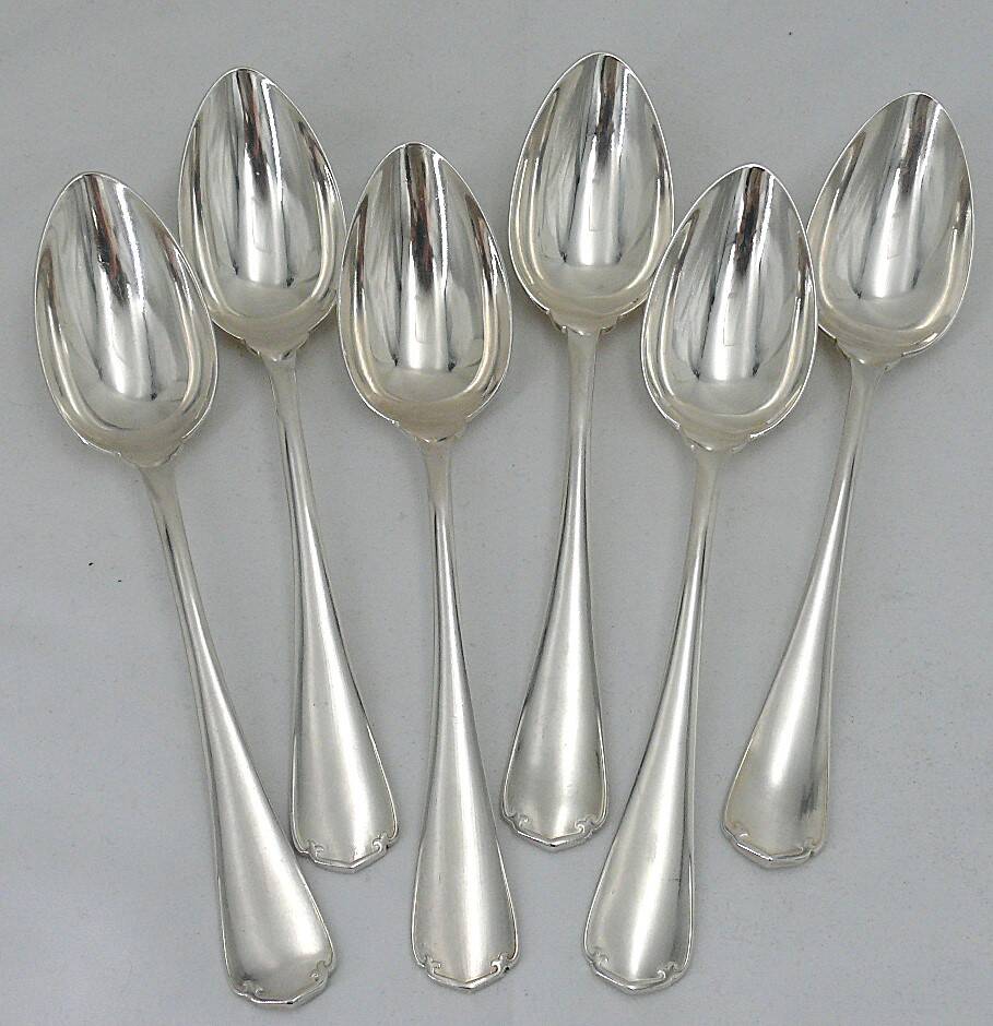 Christofle Japanese, 6 table settings, 12 pieces in silver-plated metal.