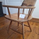 Pair of old pine armchairs