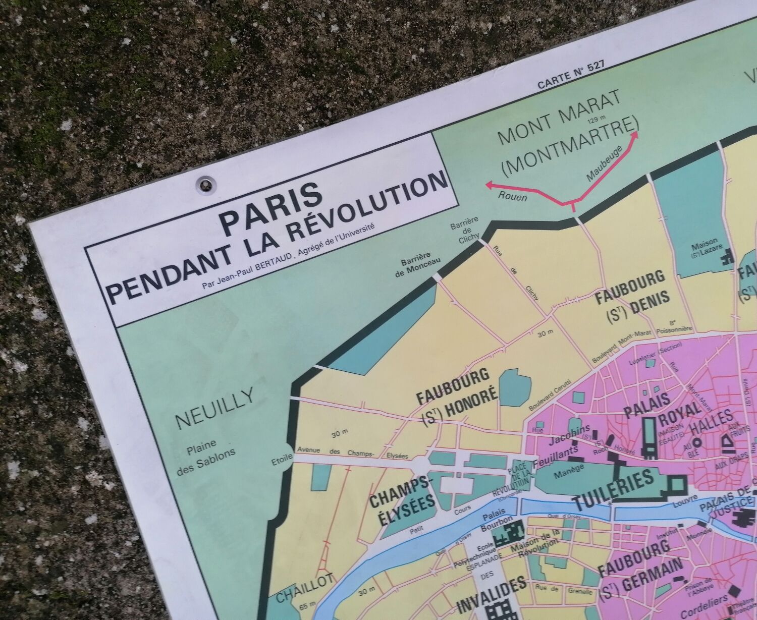 Old historical map Armand Colin The revolutionary France-Paris during the Revolution