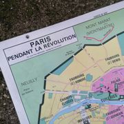 Old historical map Armand Colin The revolutionary France-Paris during the Revolution