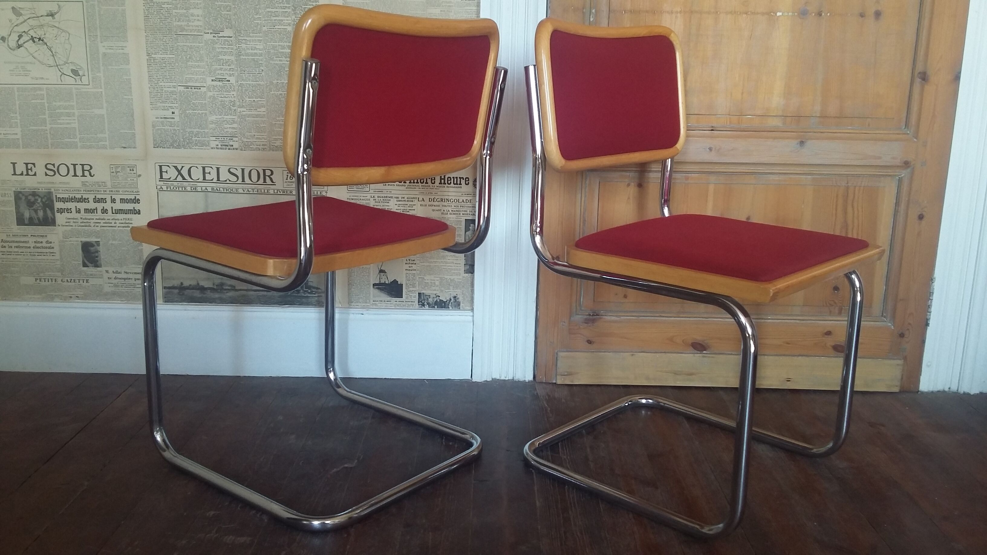 Set of 6 vintage chairs Cesca B32 Breuer Bauhaus Italy
