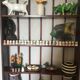 Carved wooden wall shelf for collection or other.