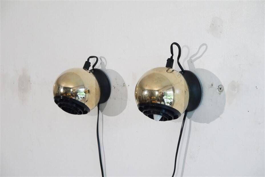 Vintage Scandinavian brass wall lamp 1970