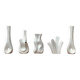 White sculptural vases by Peter Müller for Sgrafo Modern, 1960s, set of 6.