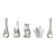 White sculptural vases by Peter Müller for Sgrafo Modern, 1960s, set of 6.