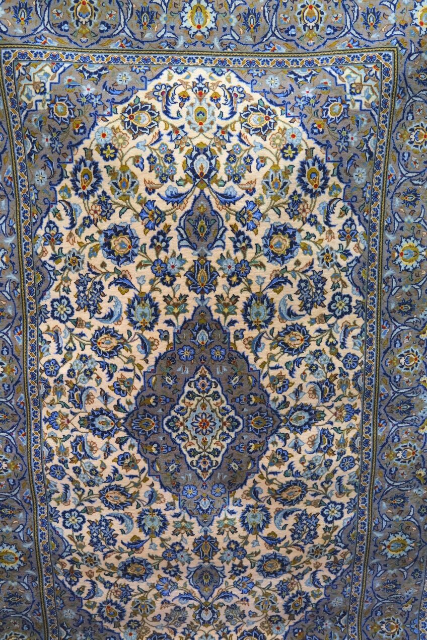 Vintage persian hand-woven keshan carpet ,240x141