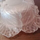 Glass candy box in cabbage shape - Portieux glassware signed